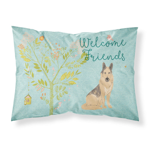'Caroline'S Treasures Welcome Friends German Shepherd Printed, Polyester, 250 Thread Count, Envelope Closure Pillowcase, Standa