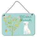 CarolineS Treasures Welcome Friends White Boxer Metal Print, 8Hx12W
