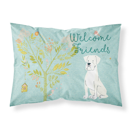 'Caroline'S Treasures Welcome Friends White Boxer Pillowcase, Standard,'