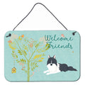 CarolineS Treasures Welcome Friends Black White Collie Metal Print, 8Hx12W, Multicolor
