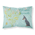'Caroline'S Treasures Welcome Friends Doberman Pinscher Printed, Polyester, 250 Thread Count, Envelope Closure Pillowcase, Stan