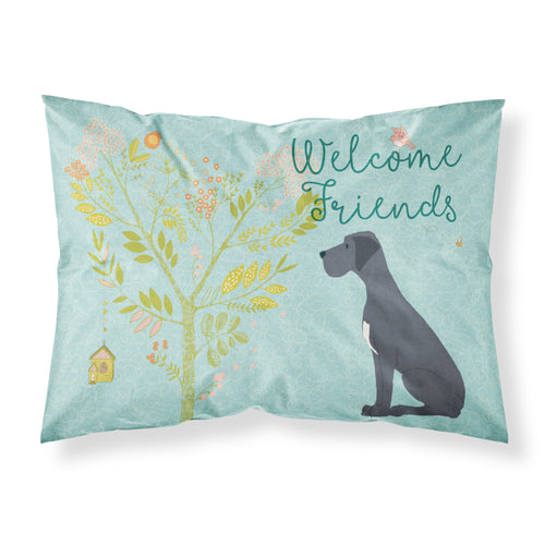 'Caroline'S Treasures Welcome Friends Black Dane Pillowcase, Standard,'