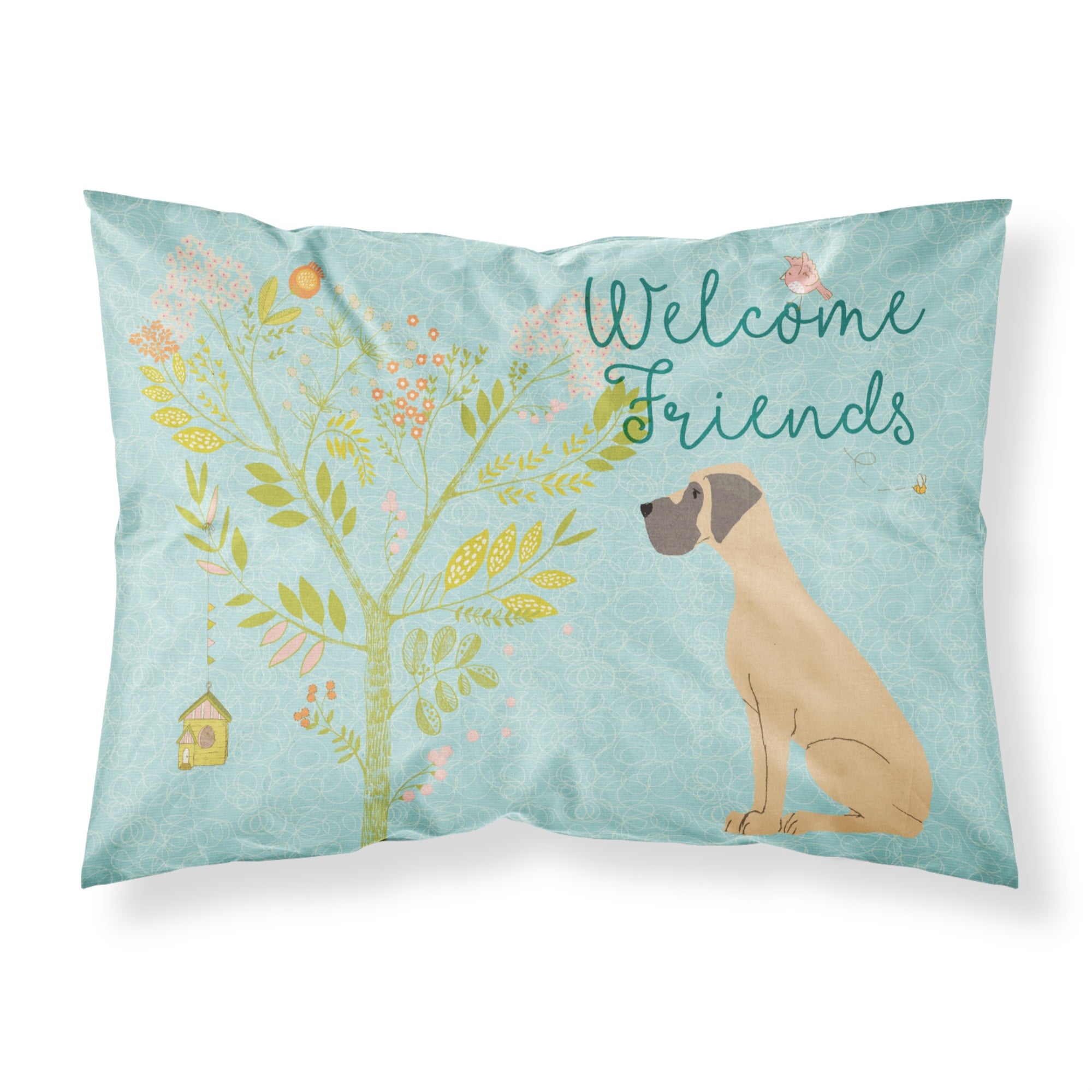 'Caroline'S Treasures Welcome Friends Ears Fawn Dane Natural Pillowcase, Standard'