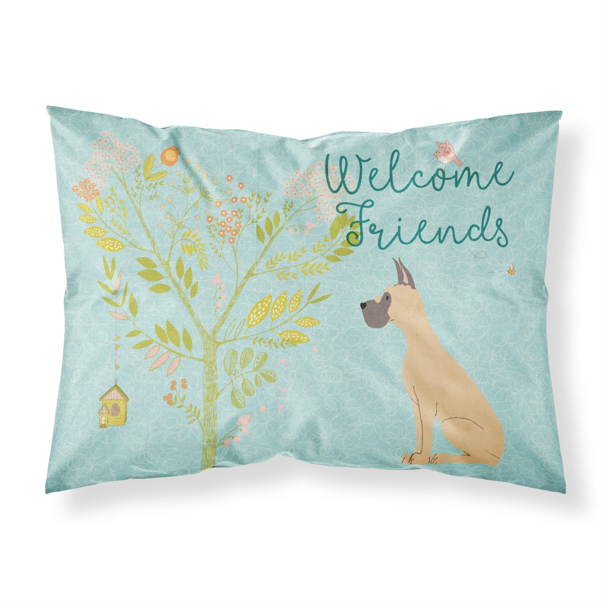 'Caroline'S Treasures Welcome Friends Ears Fawn Dane Cropped Pillowcase, Standard'