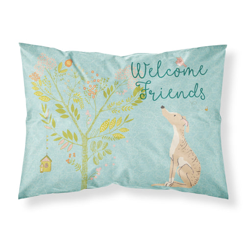 'Caroline'S Treasures Welcome Friends Brindle Greyhound Printed, Polyester, 250 Thread Count, Envelope Closure Pillowcase, Stan
