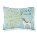 'Caroline'S Treasures Welcome Friends Gun Dog Printed, Polyester, 250 Thread Count, Envelope Closure Pillowcase, Standard, Mult