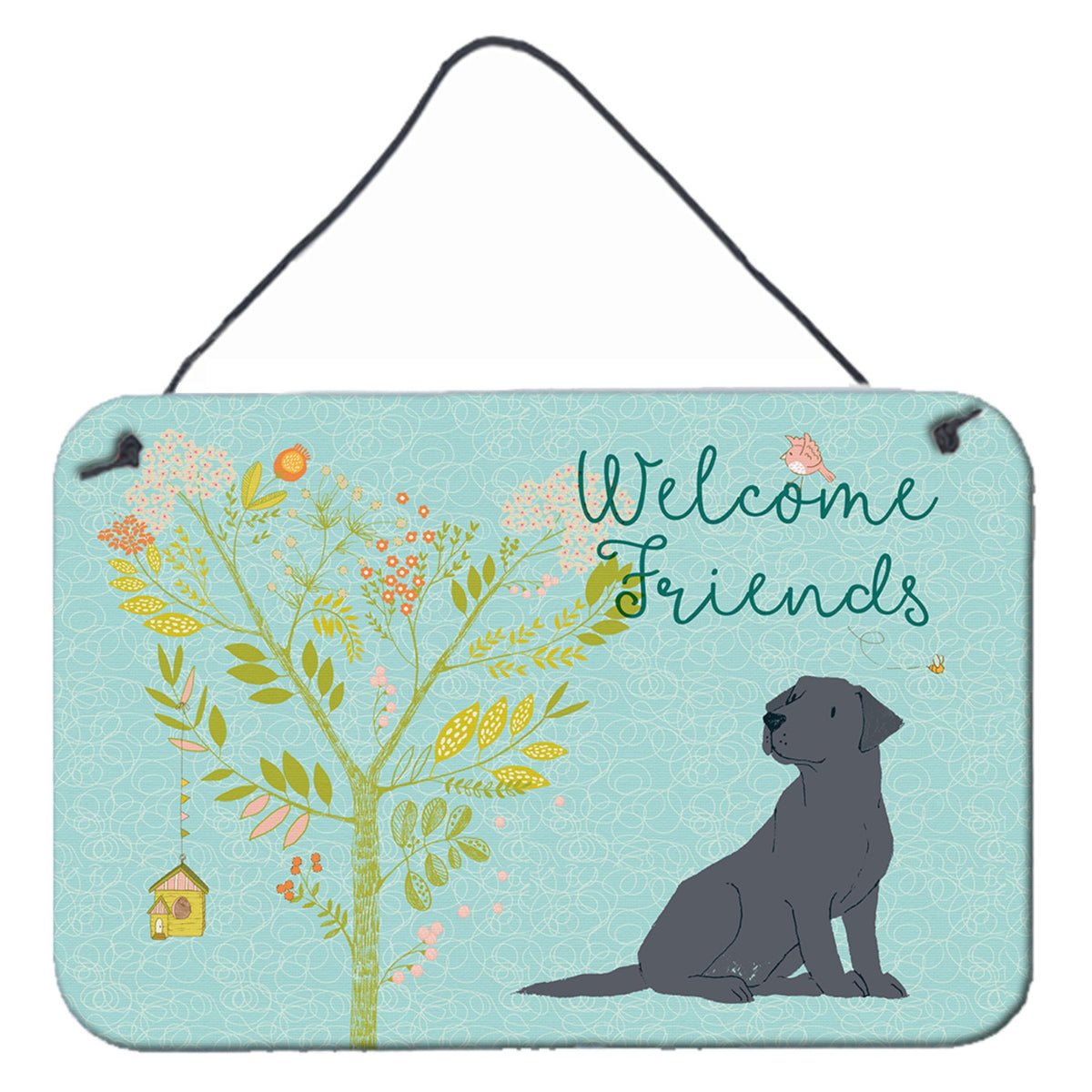 CarolineS Treasures Welcome Friends Retriever Black Labrador Metal Print, 8Hx12W