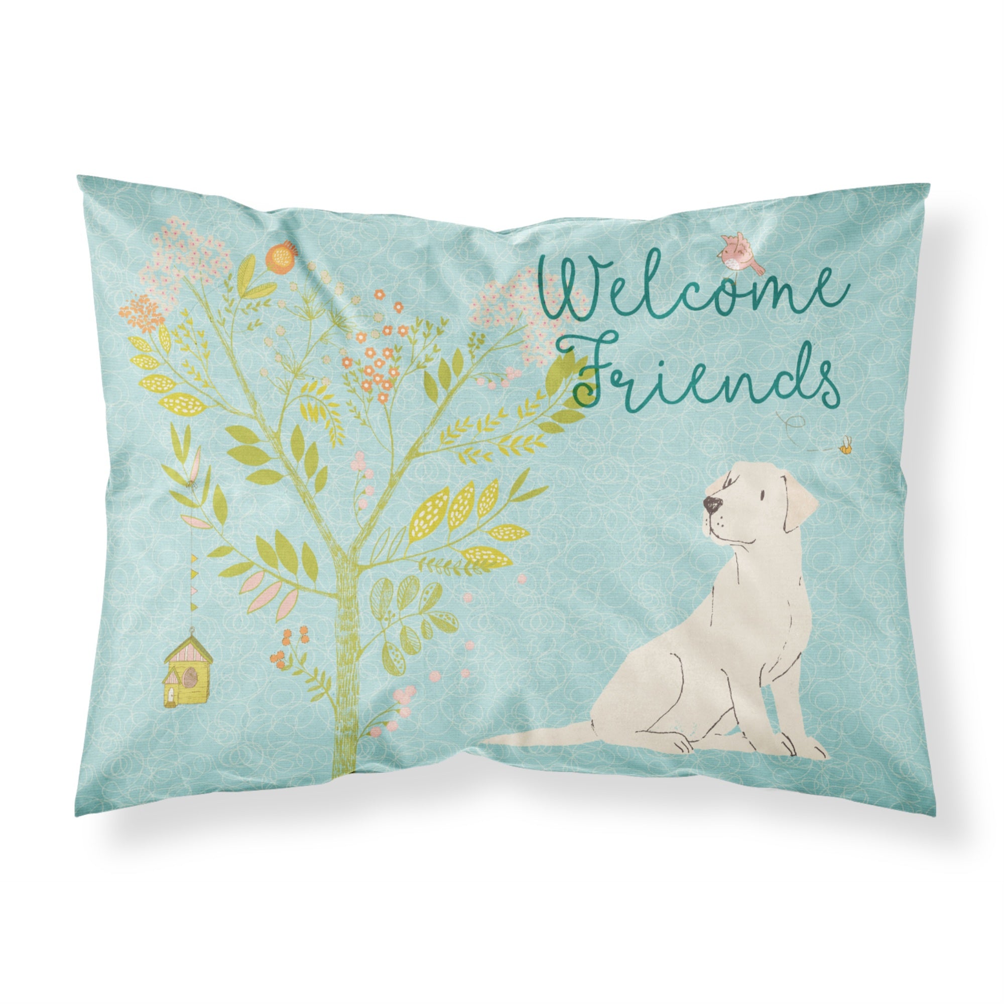 'Caroline'S Treasures Welcome Friends Retriever Yellow Labrador Pillowcase, Standard'