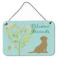 CarolineS Treasures Welcome Friends Retriever Chocolate Labrador Metal Print, 8Hx12W