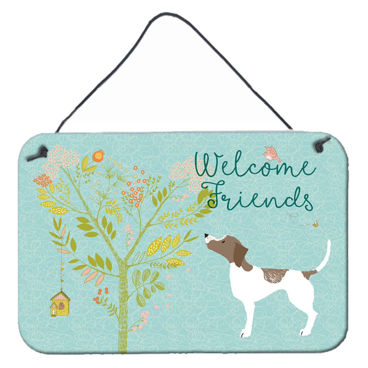 CarolineS Treasures Welcome Friends Pointer Metal Print, 8Hx12W, Multicolor