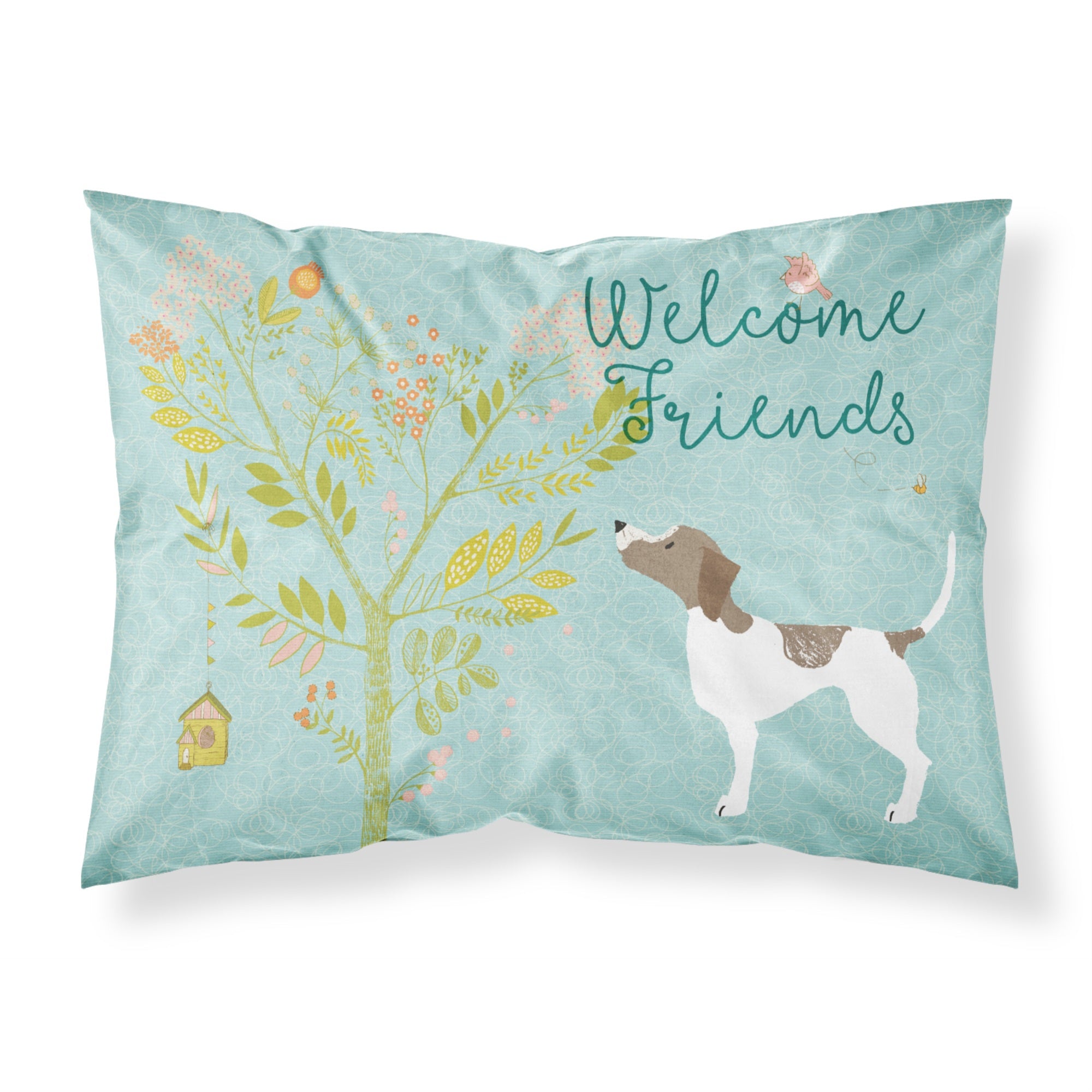 'Caroline'S Treasures ''Welcome Friends Pointer'' Printed, Polyester Envelope Closure Pillowcase, Standard, Multicolor'