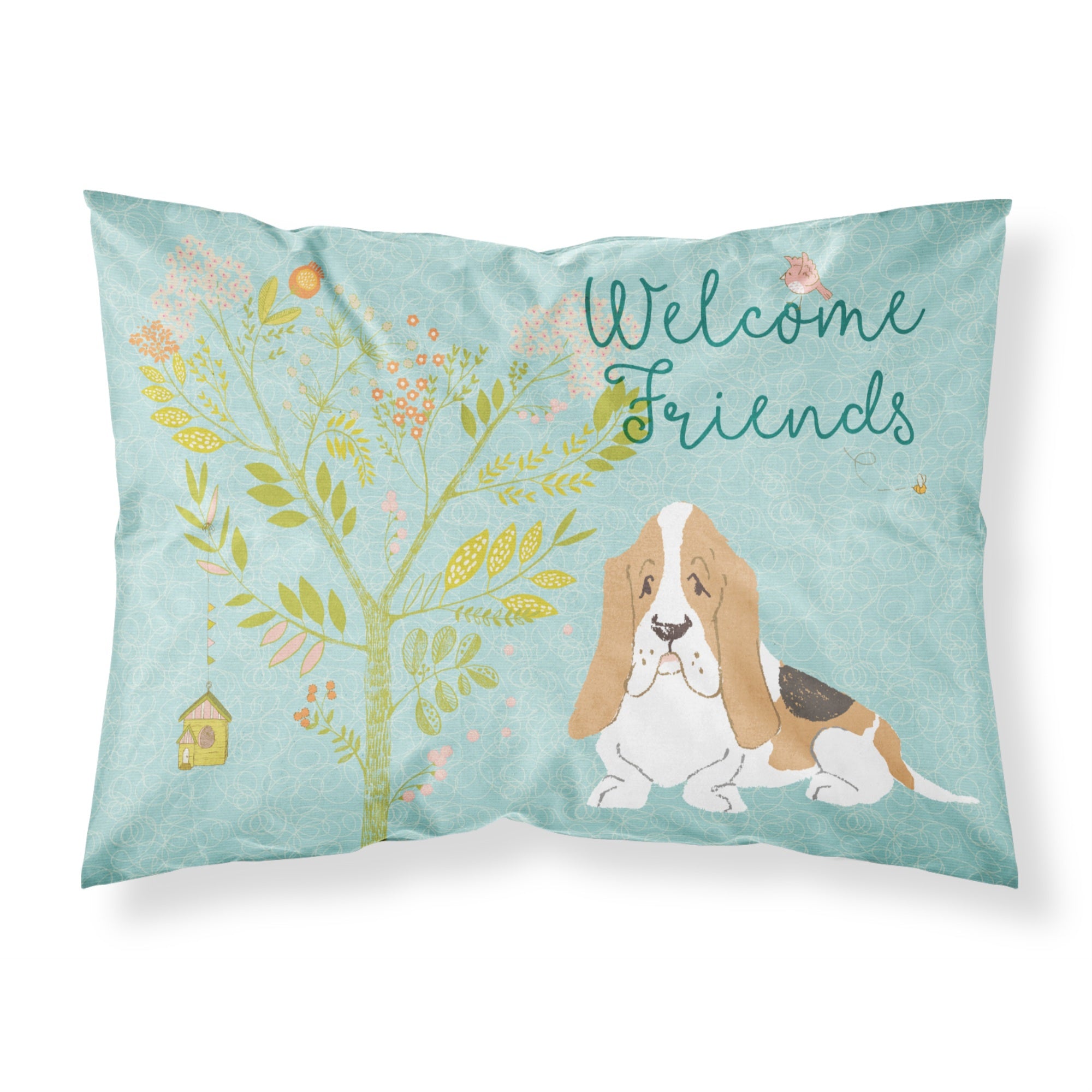 'Caroline'S Treasures Welcome Friends Basset Hound Pillowcase, Standard,'