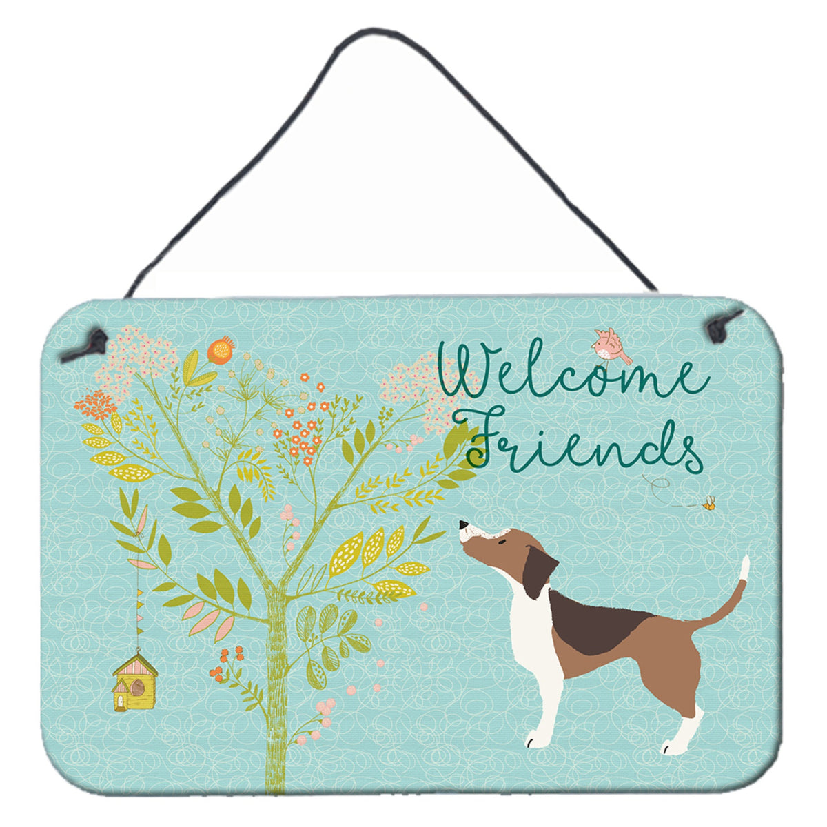 CarolineS Treasures Welcome Friends Beagle Metal Print, 8Hx12W, Multicolor