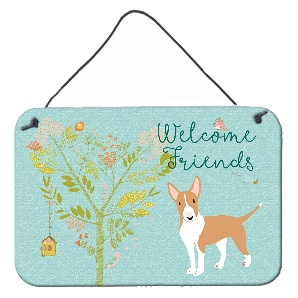 CarolineS Treasures Welcome Friends Brown Bull Terrier Metal Print, 8Hx12W