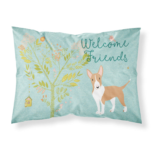'Caroline'S Treasures Welcome Friends Brown Bull Terrier Pillowcase, Standard'