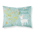 'Caroline'S Treasures Welcome Friends White Bull Terrier Printed, Polyester, 250 Thread Count, Envelope Closure Pillowcase, Sta