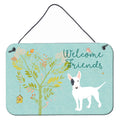 CarolineS Treasures Friends Patched Welcome White Bull Terrier Metal Print, 8Hx12W, Multicolor