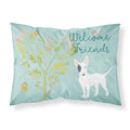 'Caroline'S Treasures ''Welcome Friends White Patched Bull Terrier'' Printed, Polyester Envelope Closure Pillowcase, Standa