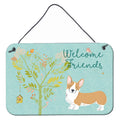 CarolineS Treasures Friends Welsh Welcome Pembroke Corgi Red Metal Print, 8Hx12W, Multicolor