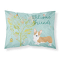 'Caroline'S Treasures Welcome Friends Welsh Pembroke Corgi Red Pillowcase, Standard'