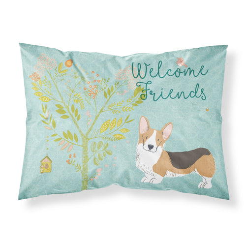 'Caroline'S Treasures Welcome Friends Welsh Pembroke Corgi Tricolor Pillowcase, Standard'