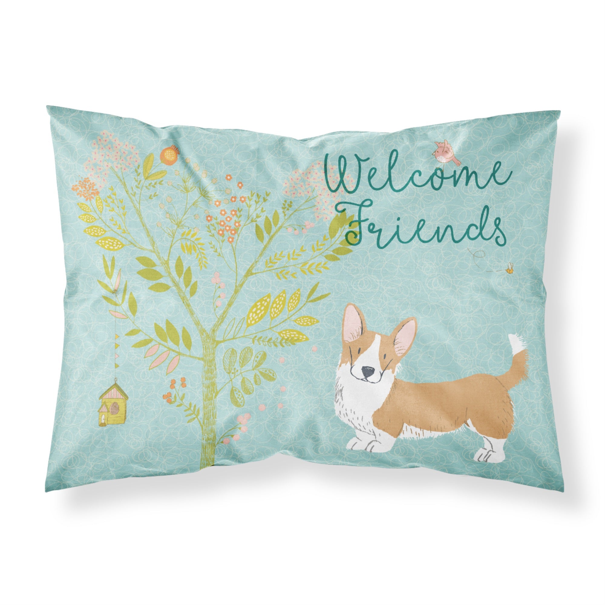 'Caroline'S Treasures Welcome Friends Welsh Cardigan Corgi Tricolor Pillowcase, Standard'
