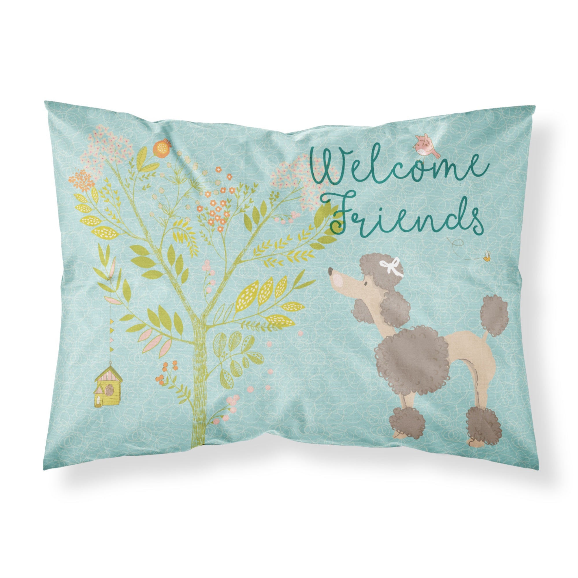 'Caroline'S Treasures ''Welcome Friends Chocolate Poodle'' Printed, Polyester Envelope Closure Pillowcase, Standard, Multic