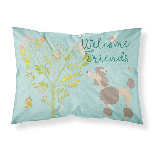 'Caroline'S Treasures ''Welcome Friends Chocolate Poodle'' Printed, Polyester Envelope Closure Pillowcase, Standard, Multic