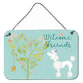 CarolineS Treasures Welcome Friends White Poodle Metal Print, 8Hx12W, Multicolor
