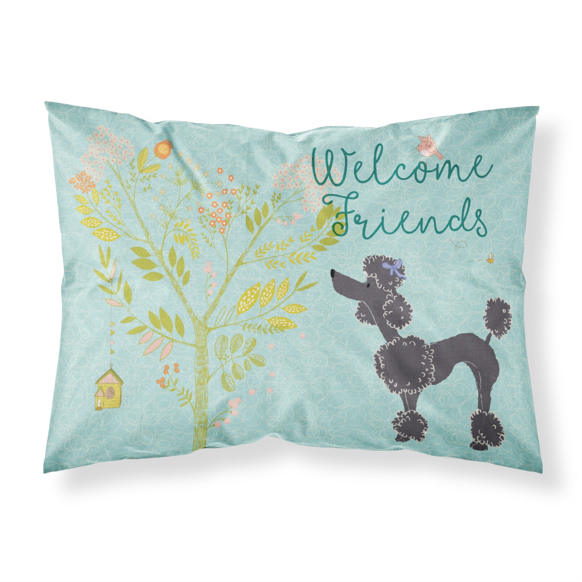 'Caroline'S Treasures Welcome Friends Black Poodle Pillowcase, Standard,'