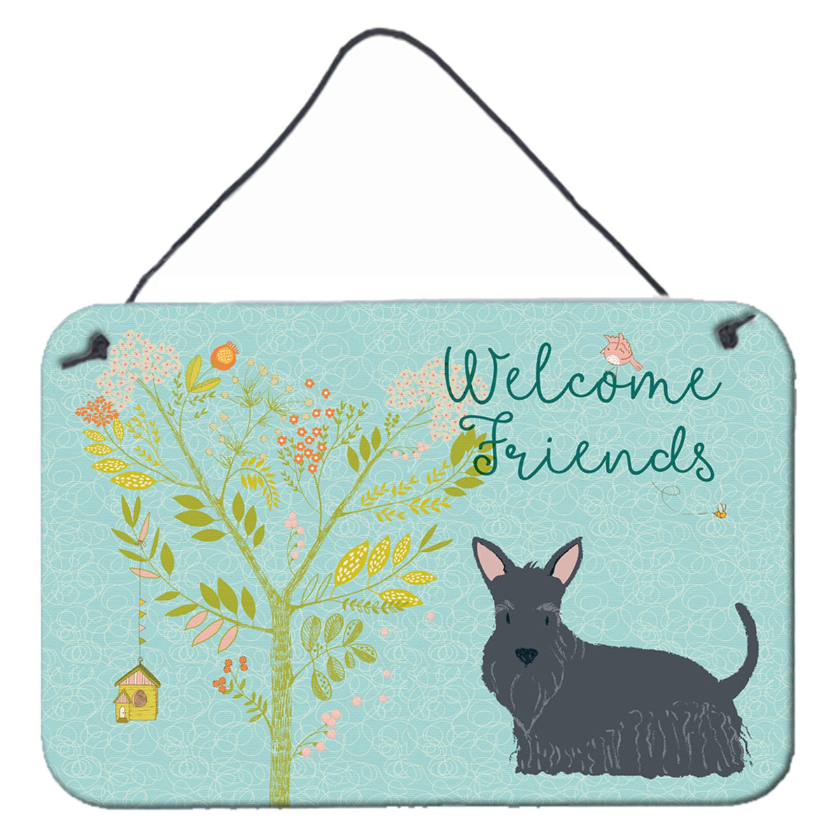 CarolineS Treasures Welcome Friends Scottish Terrier Metal Print, 8Hx12W