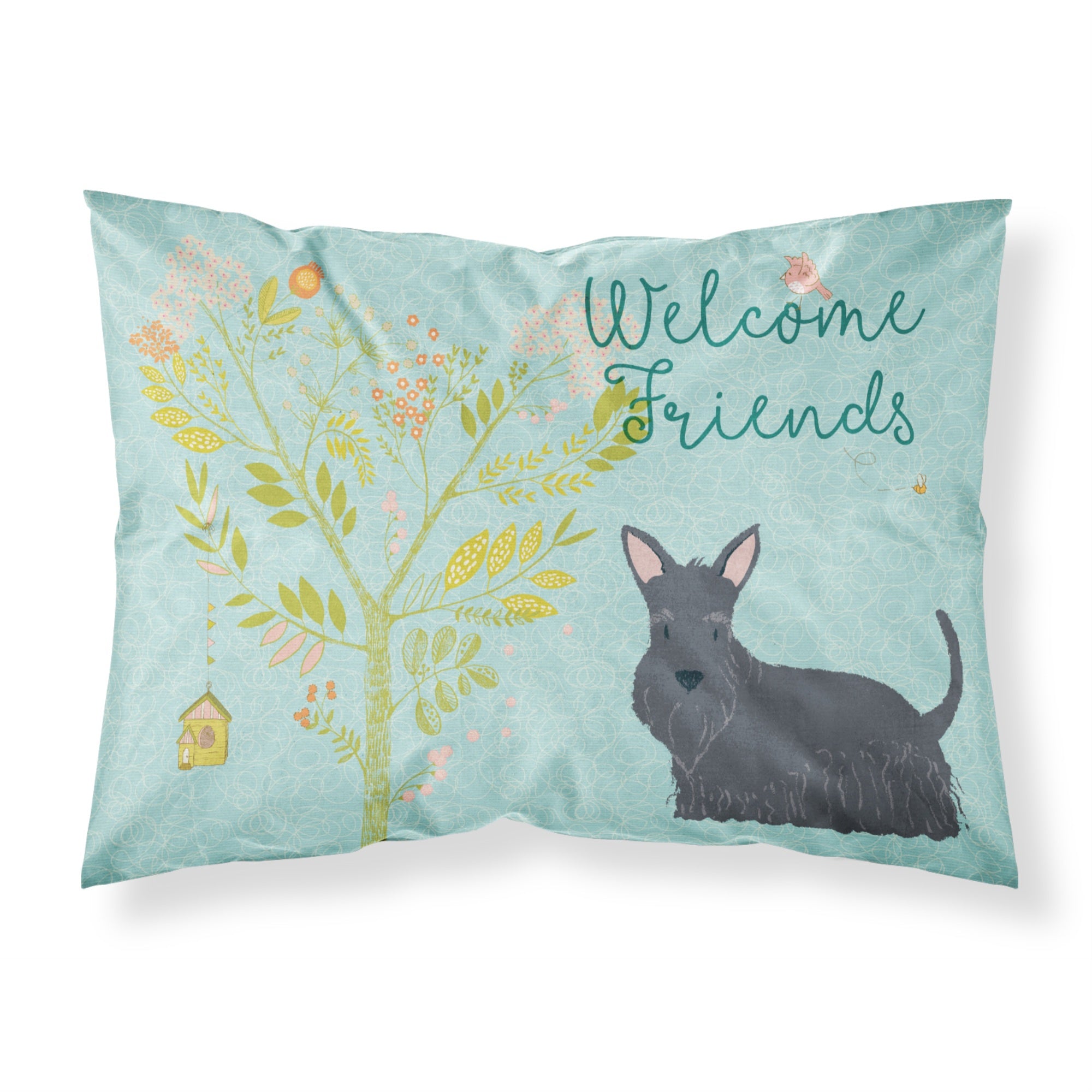 'Caroline'S Treasures ''Welcome Friends Scottish Terrier'' Printed, Polyester Envelope Closure Pillowcase, Standard, Multic