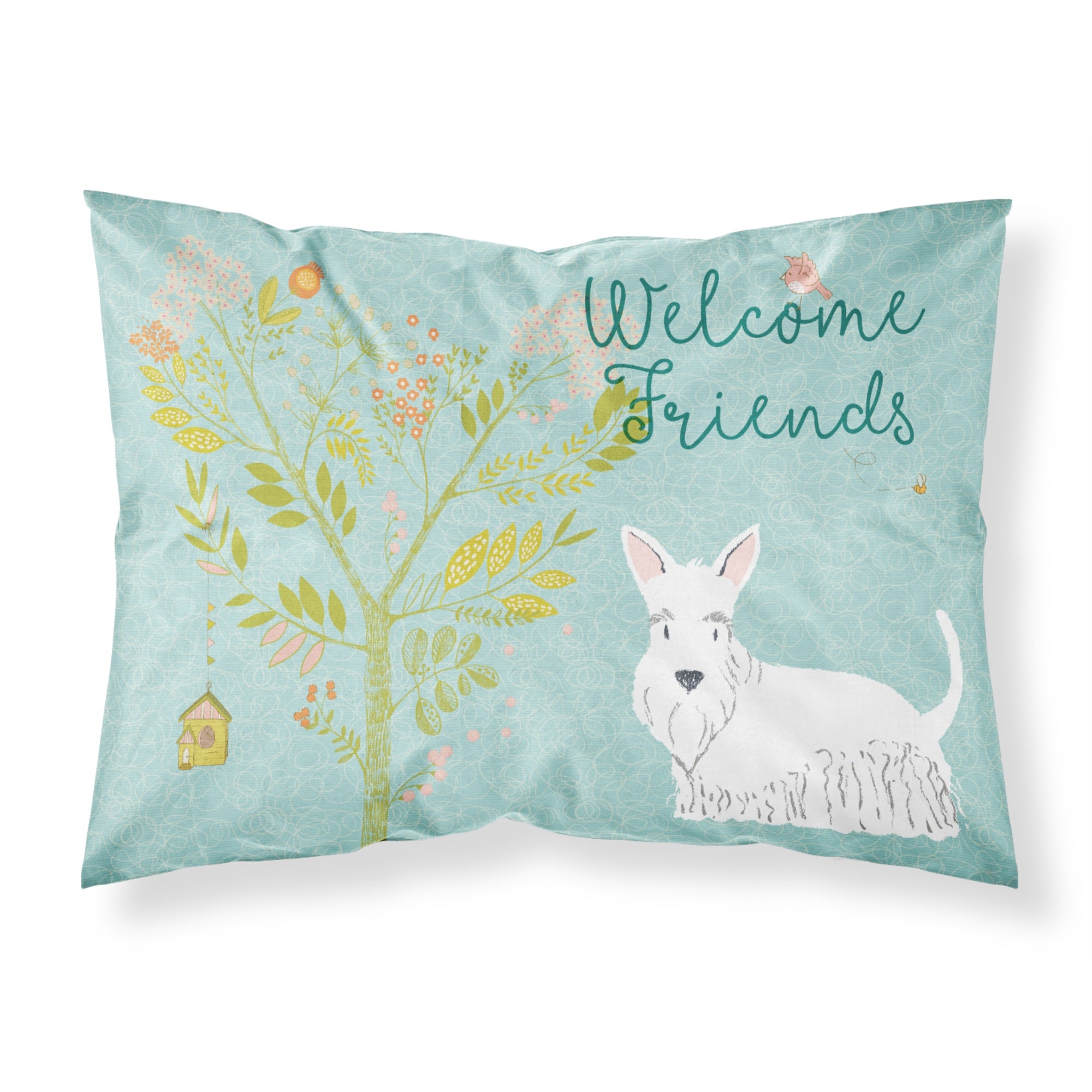 'Caroline'S Treasures Welcome Friends White Scottish Terrier Pillowcase, Standard'