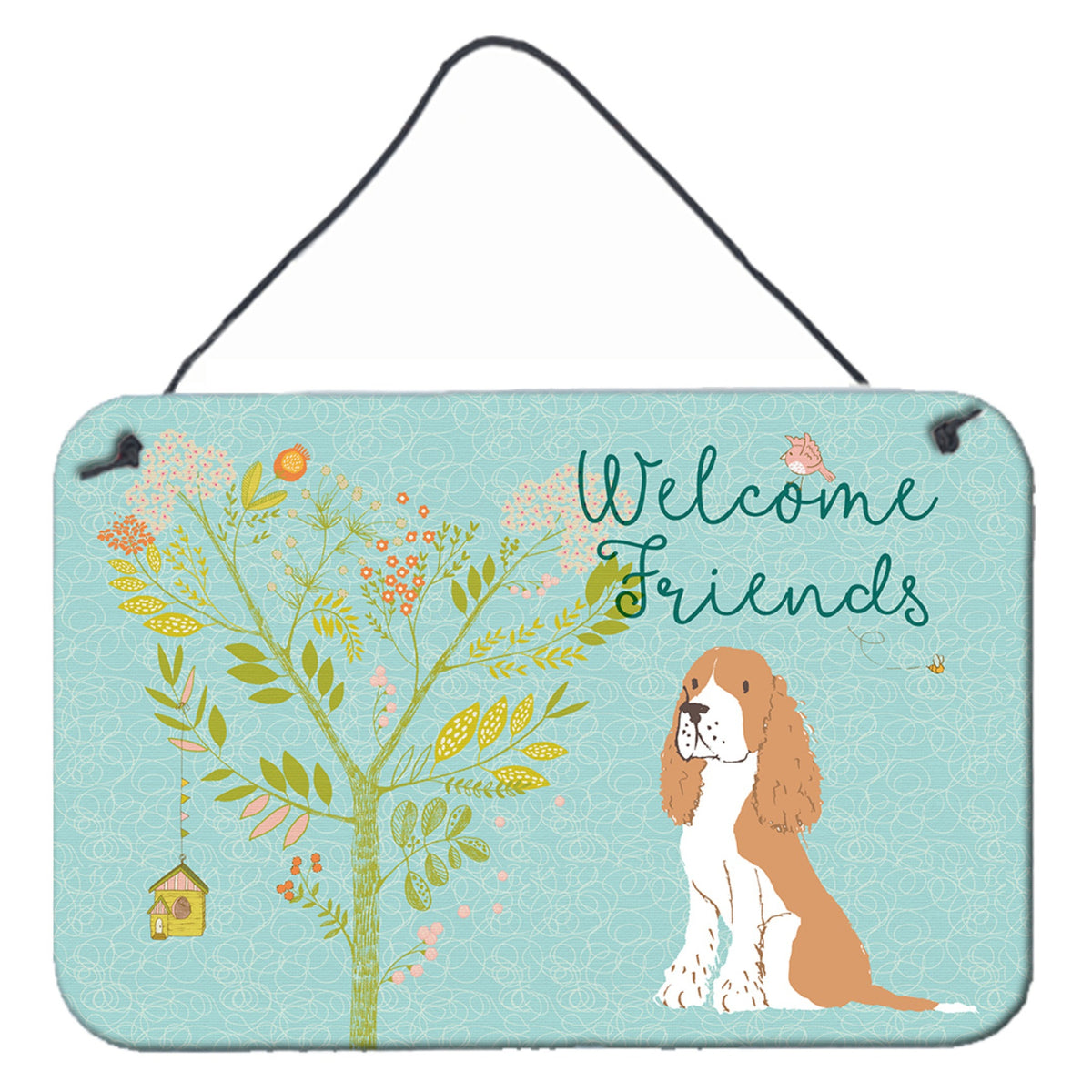 CarolineS Treasures Welcome Friends Gold Springer Spaniel Metal Print, 8Hx12W, Multicolor