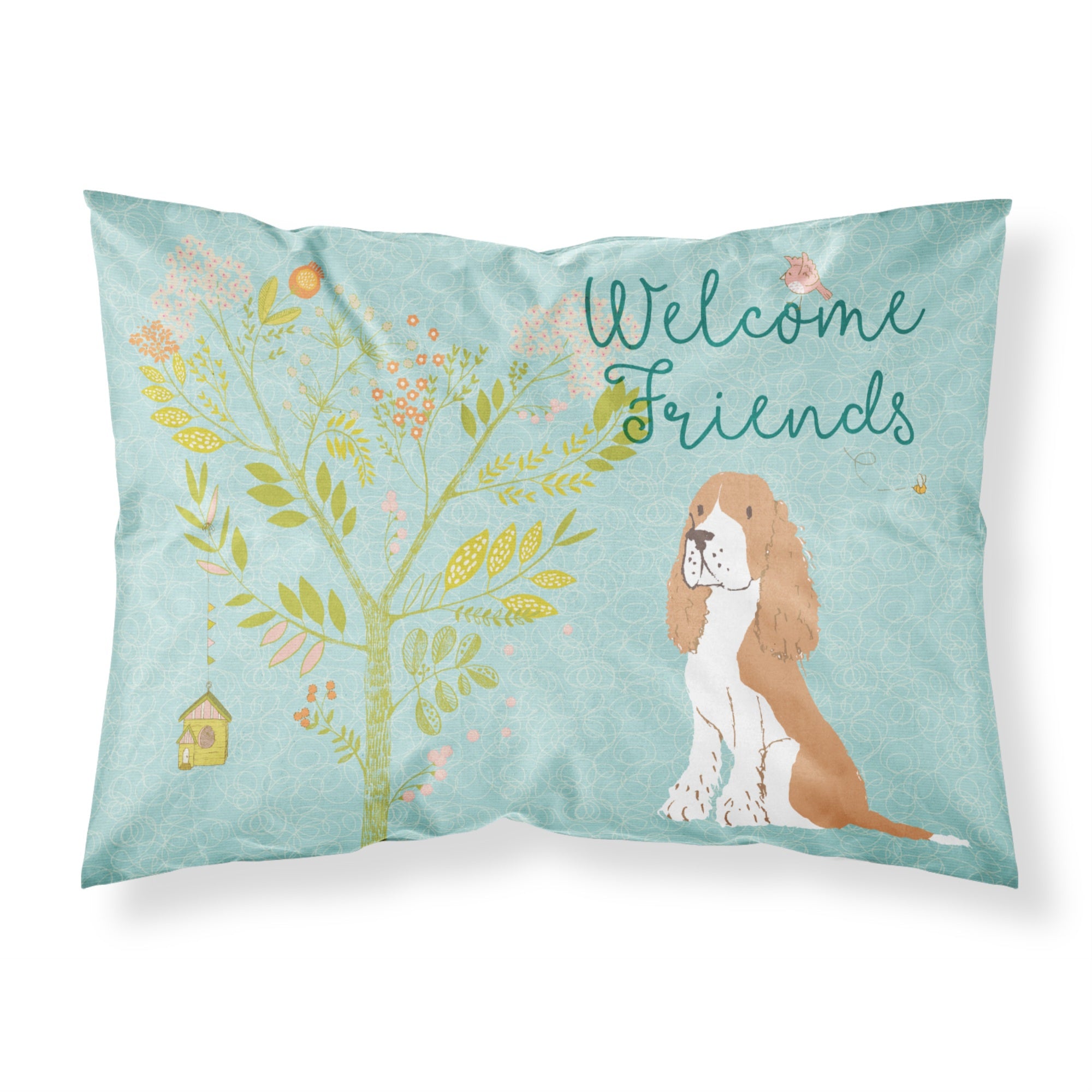 'Caroline'S Treasures Welcome Friends Gold Springer Spaniel Pillowcase, Standard, Multicolor'
