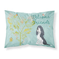 'Caroline'S Treasures ''Welcome Friends Black Springer Spaniel'' Printed, Polyester Envelope Closure Pillowcase, Standard,