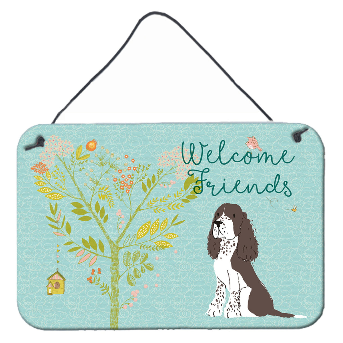 CarolineS Treasures Welcome Friends Brown Springer Spaniel Metal Print, 8Hx12W