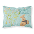 'Caroline'S Treasures Welcome Friends Airedale Terrier Printed, Polyester, 250 Thread Count, Envelope Closure Pillowcase, Stand