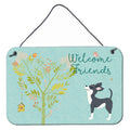 CarolineS Treasures Welcome Friends Black White Chihuahua Metal Print, 8Hx12W