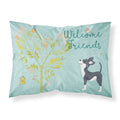 'Caroline'S Treasures ''Welcome Friends Black White Chihuahua'' Printed, Polyester Envelope Closure Pillowcase, Standard, M
