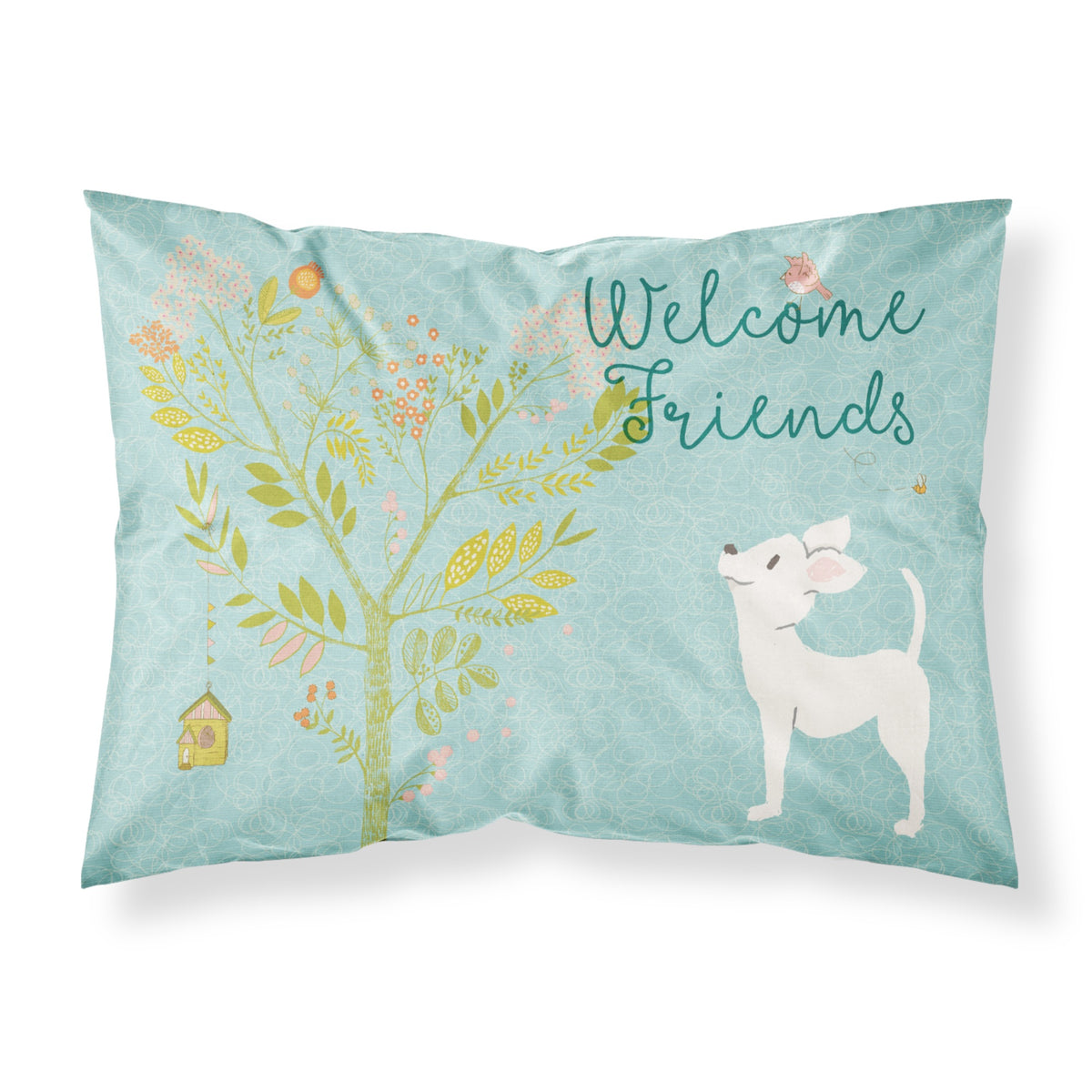 'Caroline'S Treasures ''Welcome Friends White Chihuahua'' Printed, Polyester Envelope Closure Pillowcase, Standard, Multico