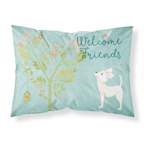 'Caroline'S Treasures ''Welcome Friends White Chihuahua'' Printed, Polyester Envelope Closure Pillowcase, Standard, Multico