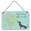 CarolineS Treasures Welcome Friends Black Tan Dachshund Metal Print, 8Hx12W