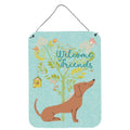 CarolineS Treasures Welcome Friends Red Dachshund Metal Print, 16H X 12W, Multicolor