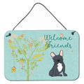 CarolineS Treasures Welcome Friends Black French Bulldog Metal Print, 8Hx12W