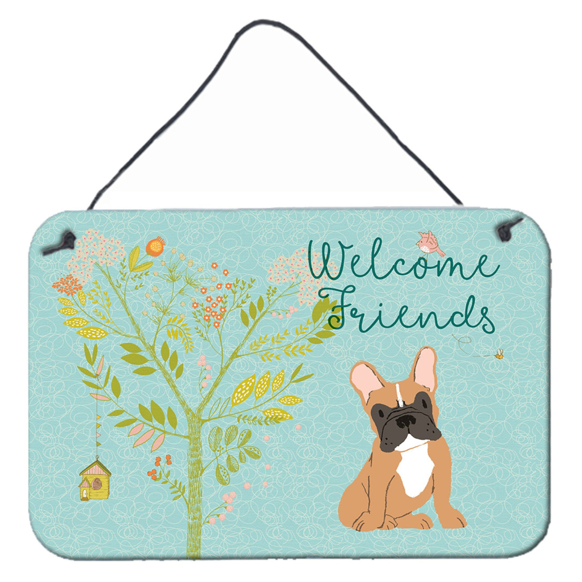 CarolineS Treasures Welcome Friends Fawn French Bulldog Metal Print, 8Hx12W, Multicolor