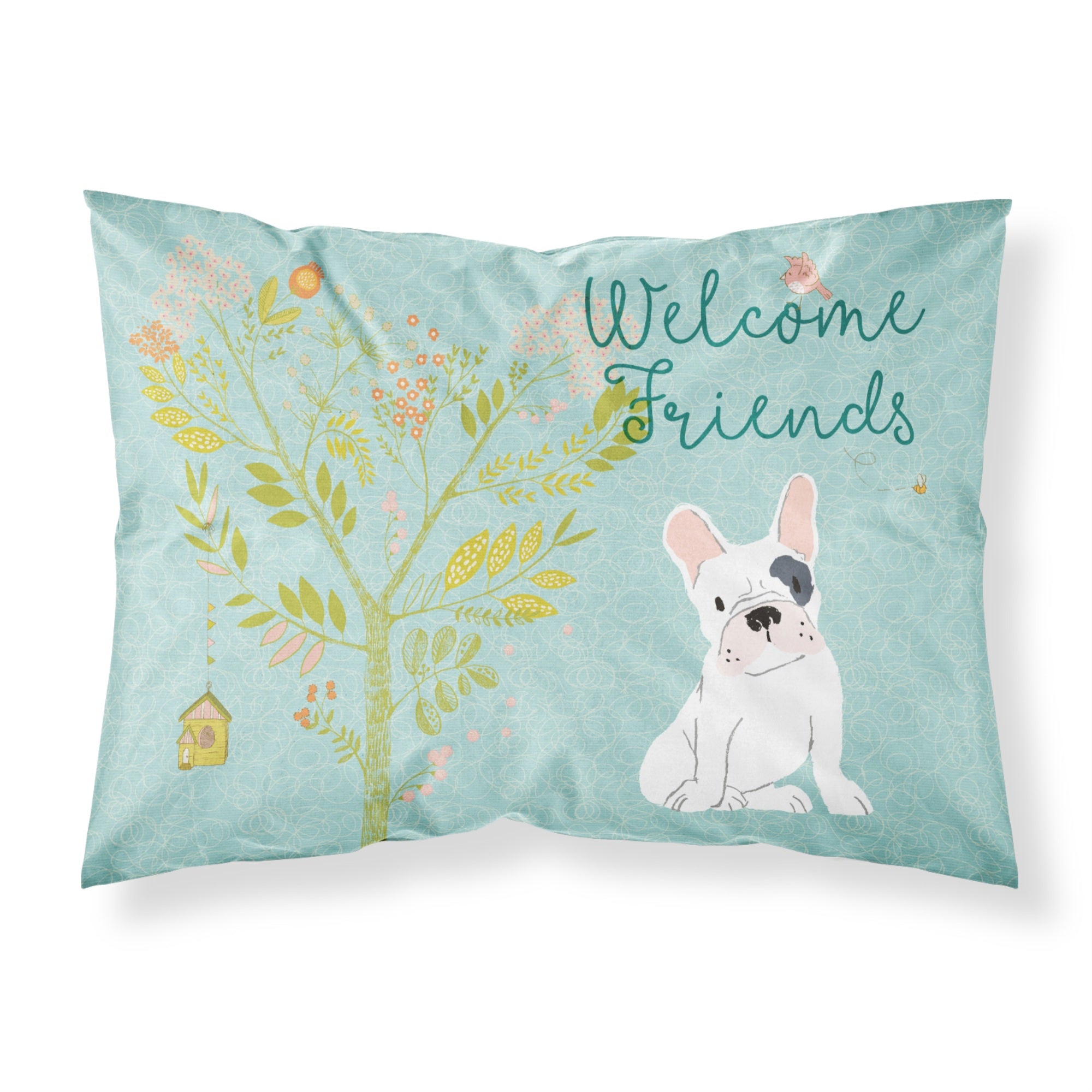 'Caroline'S Treasures Welcome Friends Piebald French Bulldog Pillowcase, Standard'