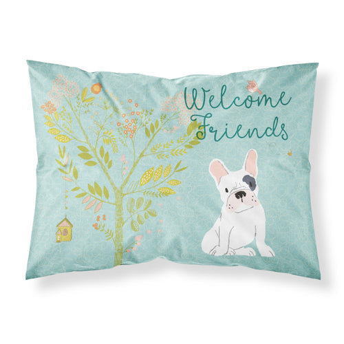 'Caroline'S Treasures Welcome Friends Piebald French Bulldog Pillowcase, Standard'