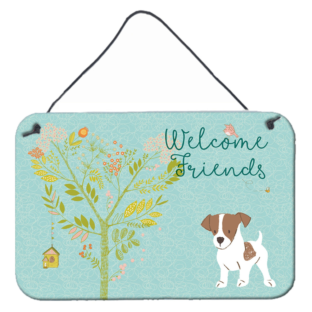 CarolineS Treasures Friends Terrier Welcome Jack Russell Puppy Metal Print, 8Hx12W, Multicolor