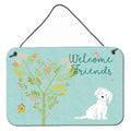 CarolineS Treasures Welcome Friends Maltese Metal Print, 8 Inch  Inch  H X 12 Inch  Inch  W